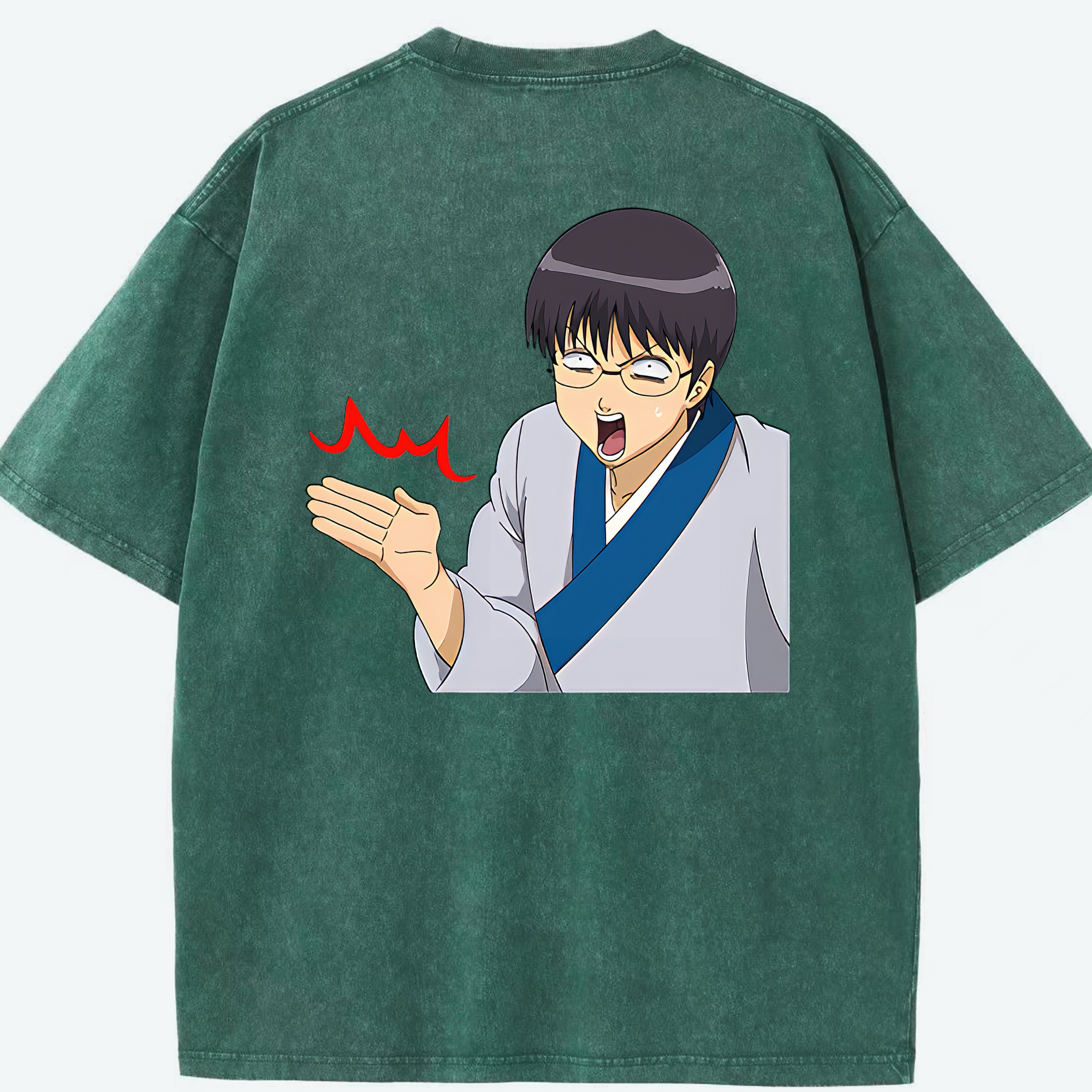 （画像用） ぎんたま 坂田銀時（さかたぎんとき） 神楽 志村新八（しむら しんぱち） GINTAMA Sakata Gintoki Kagura Shimura Shinpachi 綿100% ヴィンテージ風 半袖Tシャツ（背面プリント）